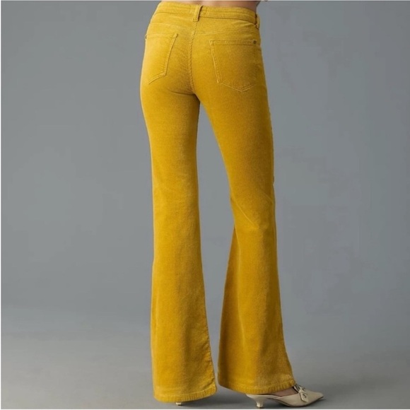 Pilcro Jeans The Icon Yellow Corduroy Chop Pocket Flare Jeans Boot Cut Pants 27 - Picture 4 of 16